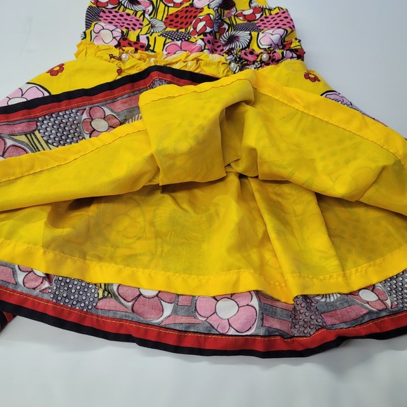 Bibz Kids‎ Yellow Floral Fit and Flare Dress Girls 4X Summer Outfit Lined - Picture 3 of 9